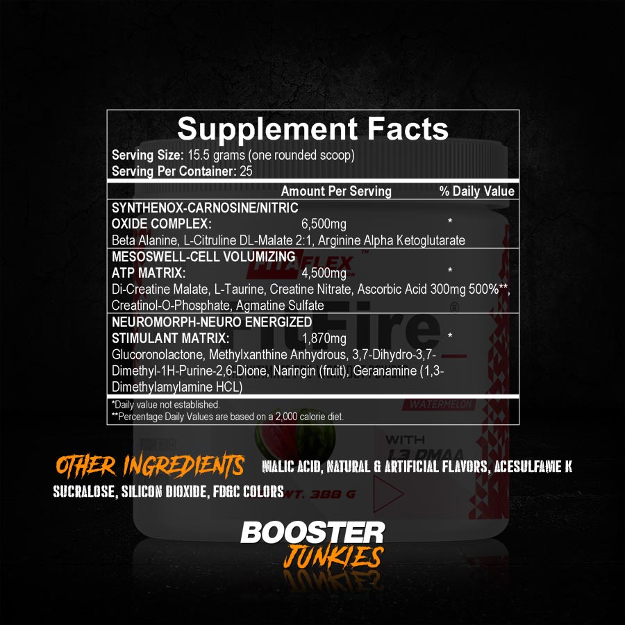 Fitaflex Nutrition Fitfire Supp Facts